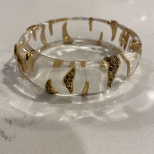Alexis Bittar Clear Lucite Animal Stripe Bracelet